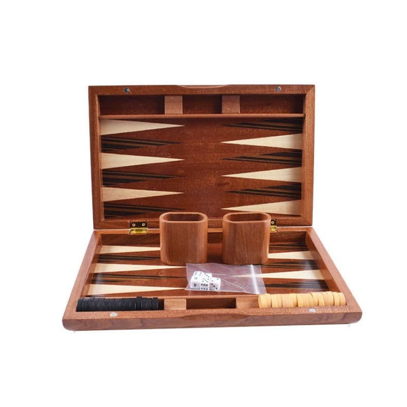 image-Factory High-grade Wooden Western Backgammon Chess Box Solid Wood Baccarat