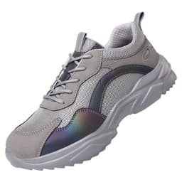 image-Men's Breathable Anti-smashing And Anti-penetration Reflective Flyknit Stitching Surface Non-slip Safety Shoes