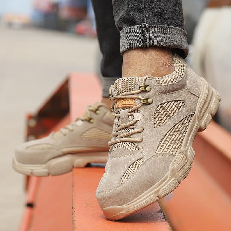 image-Men's Fashionable Breathable Anti-smashing And Anti-penetration Safety Shoes