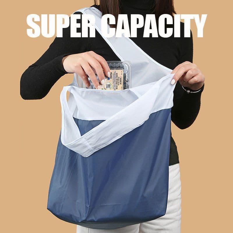 image-Recycled Waterproof Color Matching Portable Folding Shopping Bag