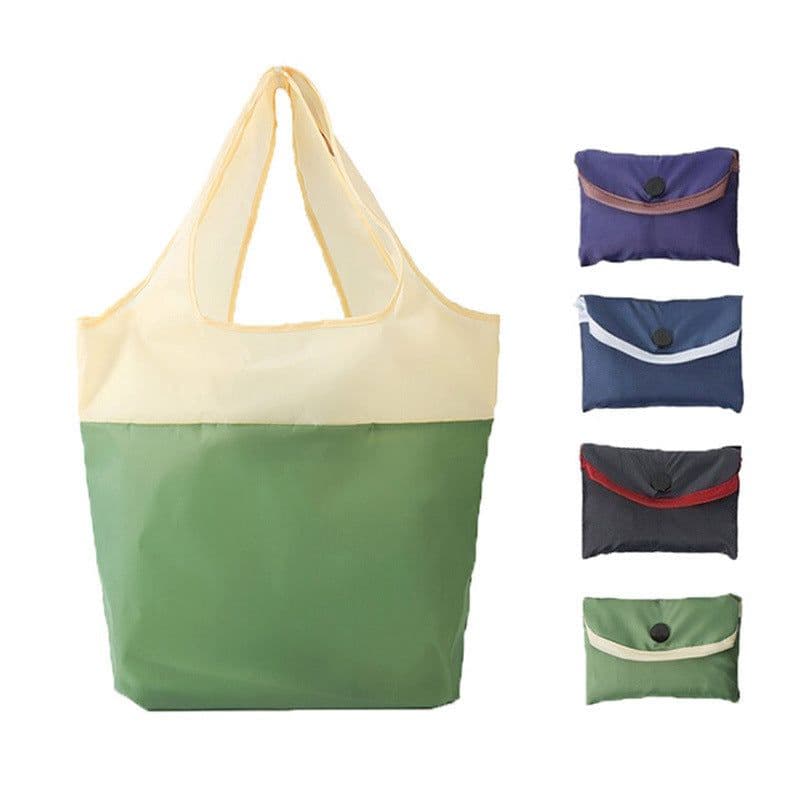 image-Recycled Waterproof Color Matching Portable Folding Shopping Bag