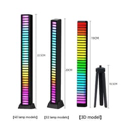 image-Led Sound Control Light Bar RGB Ambient Pickup Rhythm Lamp Music USB Adjustabl Automotivo Strip For Automobiles Family Party