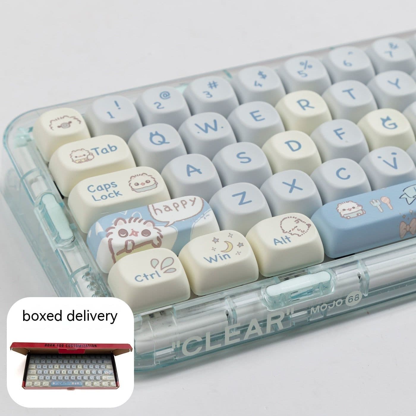 image-Suitable For Small Cat MOA Height Keycap Cute Meow Block Sublimation
