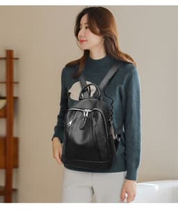 image-First Layer Leather Backpackage Carry-on Shopping Work Travel Business Bag