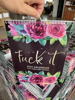 image-2024 Calendar For Tired-Ass Women Paper With Coil Hanging Calendar Time Planning Wall Calendar Indoor New Years Gifts For Home