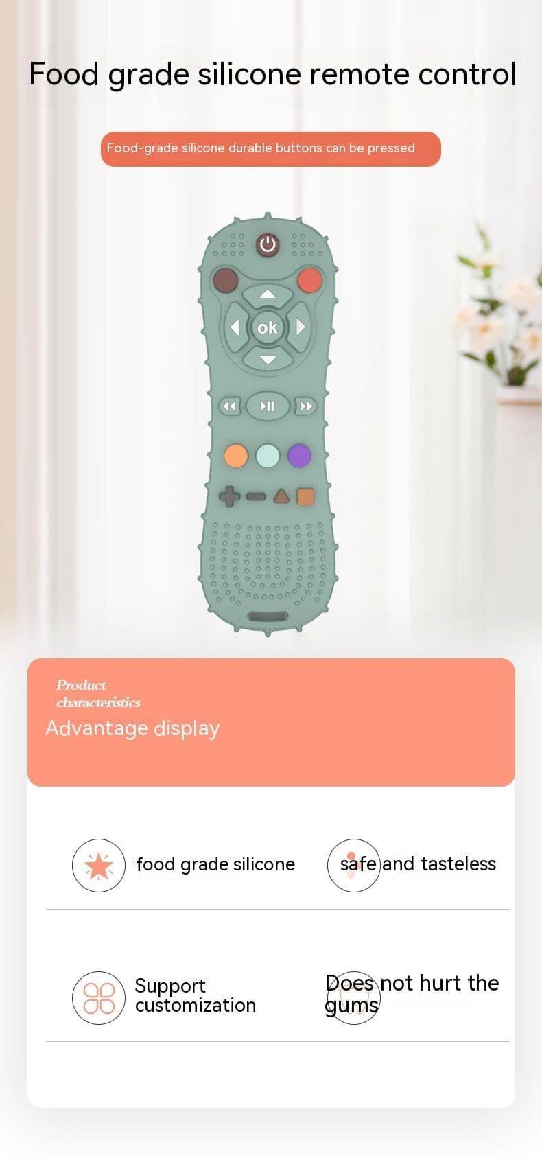 image-Baby Silicone Remote Control Teether