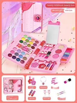 image-Plastic Children's Makeup Girls' Cosmetics Portable Gift Dressing Toy Set