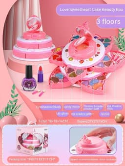 image-Plastic Children's Makeup Girls' Cosmetics Portable Gift Dressing Toy Set