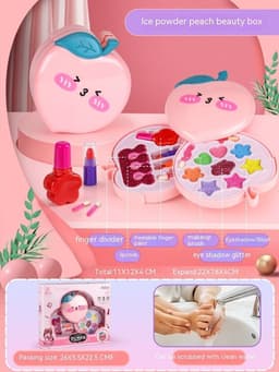 image-Plastic Children's Makeup Girls' Cosmetics Portable Gift Dressing Toy Set