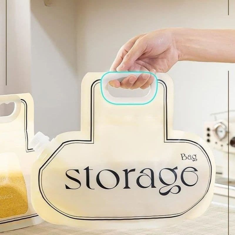 image-Grain Storage Bag Large Diameter Good Sealing Save Space Food Grade PE Material Rice Wheat Beans Household Kitchen Storage Tools Kitchen Gadgets