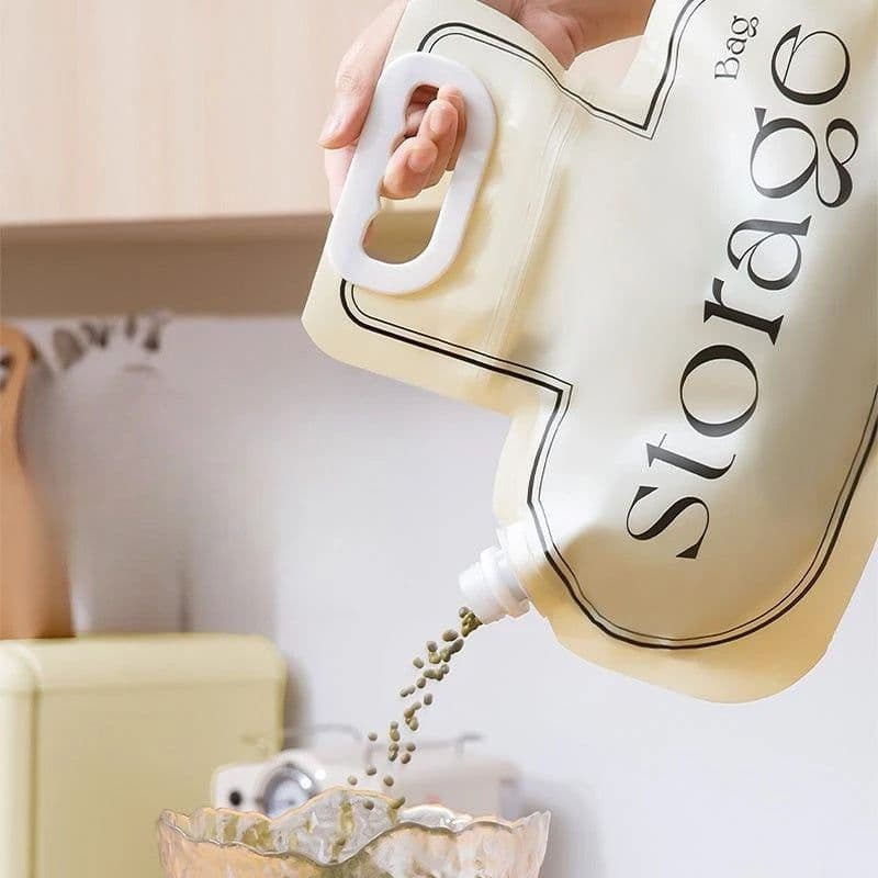 image-Grain Storage Bag Large Diameter Good Sealing Save Space Food Grade PE Material Rice Wheat Beans Household Kitchen Storage Tools Kitchen Gadgets