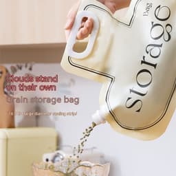 image-Grain Storage Bag Large Diameter Good Sealing Save Space Food Grade PE Material Rice Wheat Beans Household Kitchen Storage Tools Kitchen Gadgets