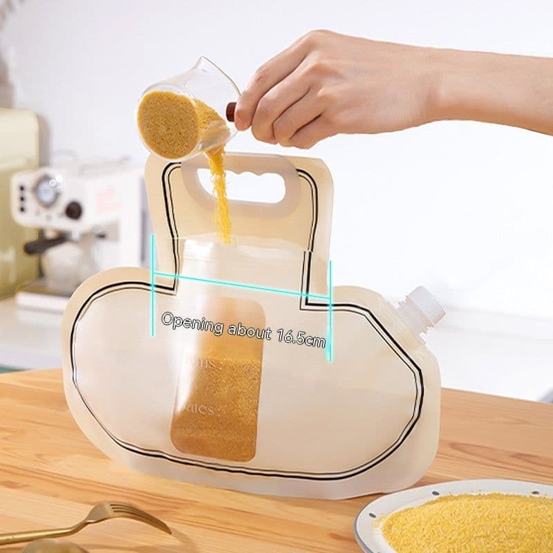 image-Grain Storage Bag Large Diameter Good Sealing Save Space Food Grade PE Material Rice Wheat Beans Household Kitchen Storage Tools Kitchen Gadgets