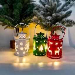 image-Christmas Candle Lights LED Small Lanterns Wind Lights Electronic Candles Nordic Style Creative Holiday Decoration Decorations