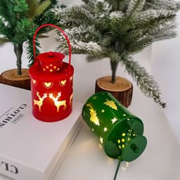 image-Christmas Candle Lights LED Small Lanterns Wind Lights Electronic Candles Nordic Style Creative Holiday Decoration Decorations