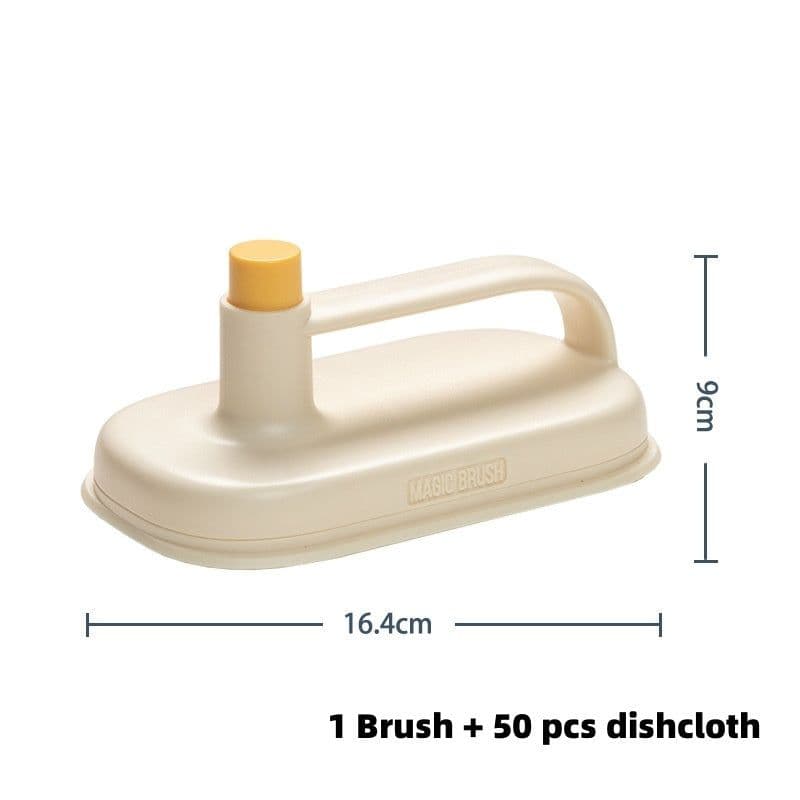 image-Kitchen Bathroom Toilet Cleaning Magic Brush Glass Wall Cleaning Bath Brush Handle Cleaning Rag Ceramic Window Slot Clean Brush Kitchen Gadgets