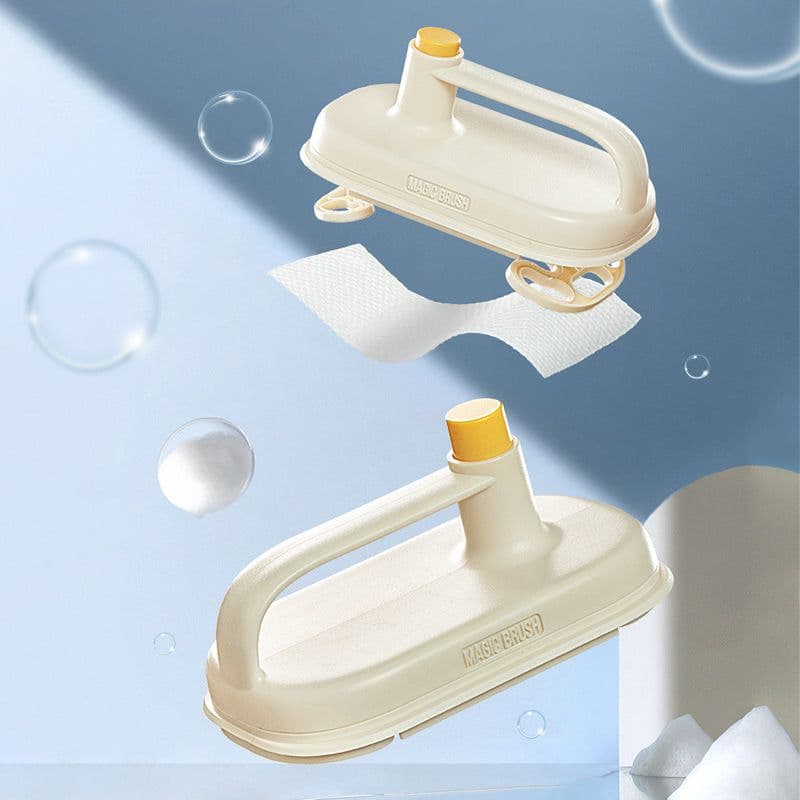 image-Kitchen Bathroom Toilet Cleaning Magic Brush Glass Wall Cleaning Bath Brush Handle Cleaning Rag Ceramic Window Slot Clean Brush Kitchen Gadgets