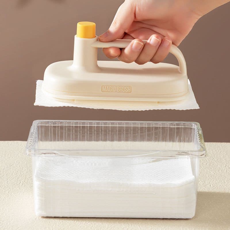 image-Kitchen Bathroom Toilet Cleaning Magic Brush Glass Wall Cleaning Bath Brush Handle Cleaning Rag Ceramic Window Slot Clean Brush Kitchen Gadgets