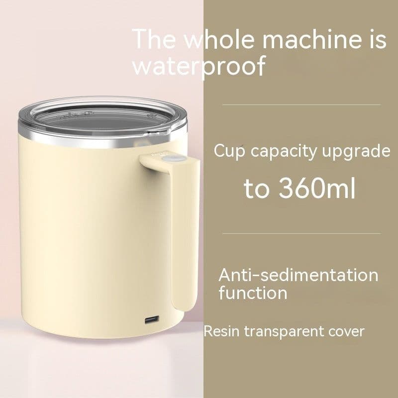 image-Portable Smart Magnetic Automatic Mixing Coffee Cup Rechargeable Rotating Home Office Travel Stirring Cup