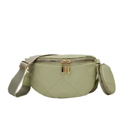 image-Soft Leather Textured Small Saddle Diamond Crossbody Waist Chest Bag