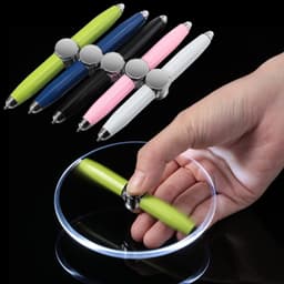 image-Creative Multi-Function LED Pen Spinning Decompression Gyro Metal Ballpoint Pen Fashion Office School Supplies Writing Pens