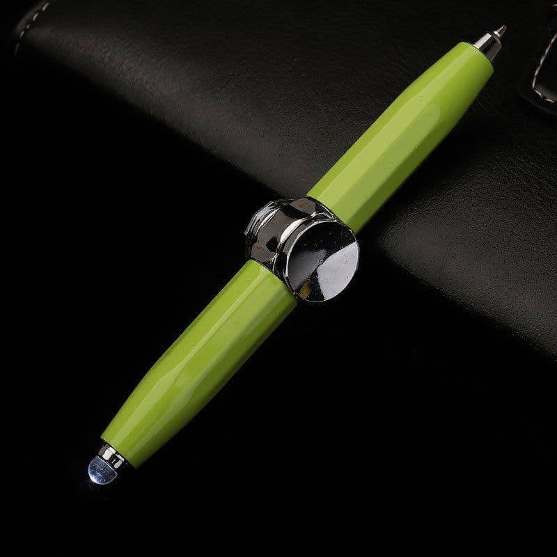 image-Creative Multi-Function LED Pen Spinning Decompression Gyro Metal Ballpoint Pen Fashion Office School Supplies Writing Pens