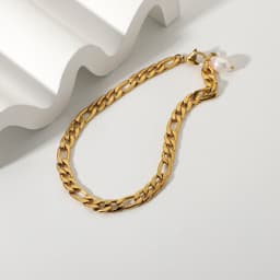 image-Fashion 18K Gold Plated Stainless Steel Anklets
