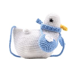 image-Cute Cartoon Wool Little Duck Knitted Shoulder Bag