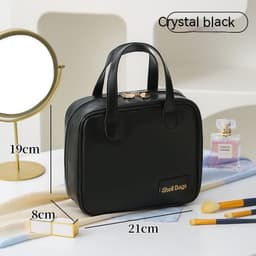 image-PU Large Capacity Travel Make Up Storage Organizer Makeup Pouch Cosmetic Bag Shell Bags