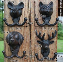 image-Retro Cast Iron Wall-mounted Mural Decoration Hat-and-coat Clothes Hook