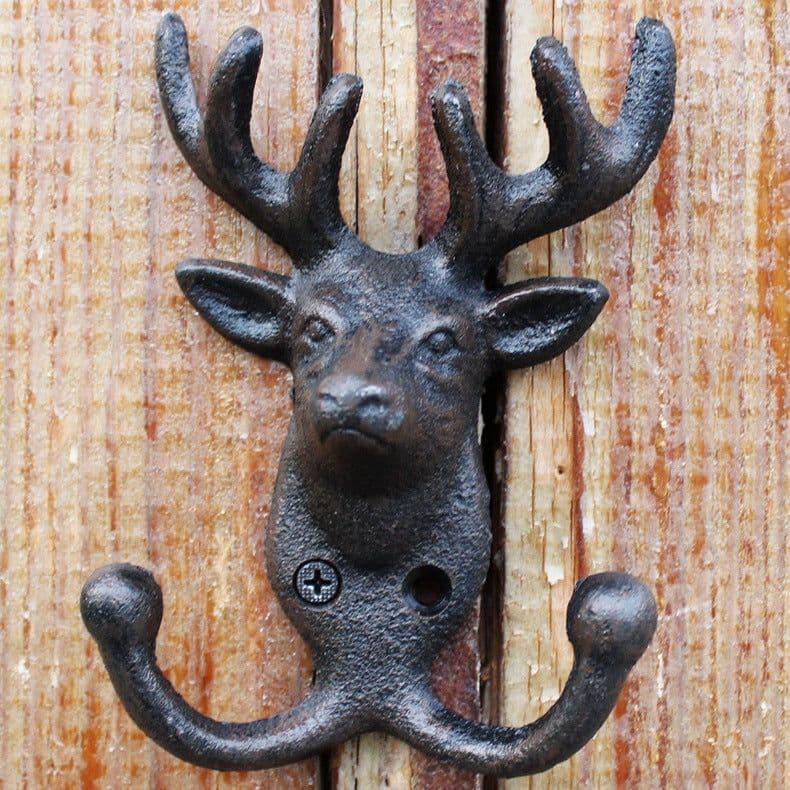 image-Retro Cast Iron Wall-mounted Mural Decoration Hat-and-coat Clothes Hook