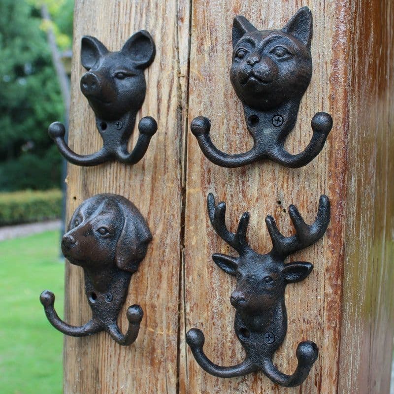 image-Retro Cast Iron Wall-mounted Mural Decoration Hat-and-coat Clothes Hook