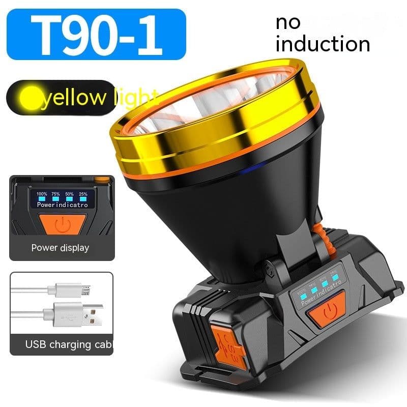 image-Outdoor Strong Light LED Remote Sensing Headlamp Night Fishing Waterproof Head-mounted Camping Fishing Miner's Lamp