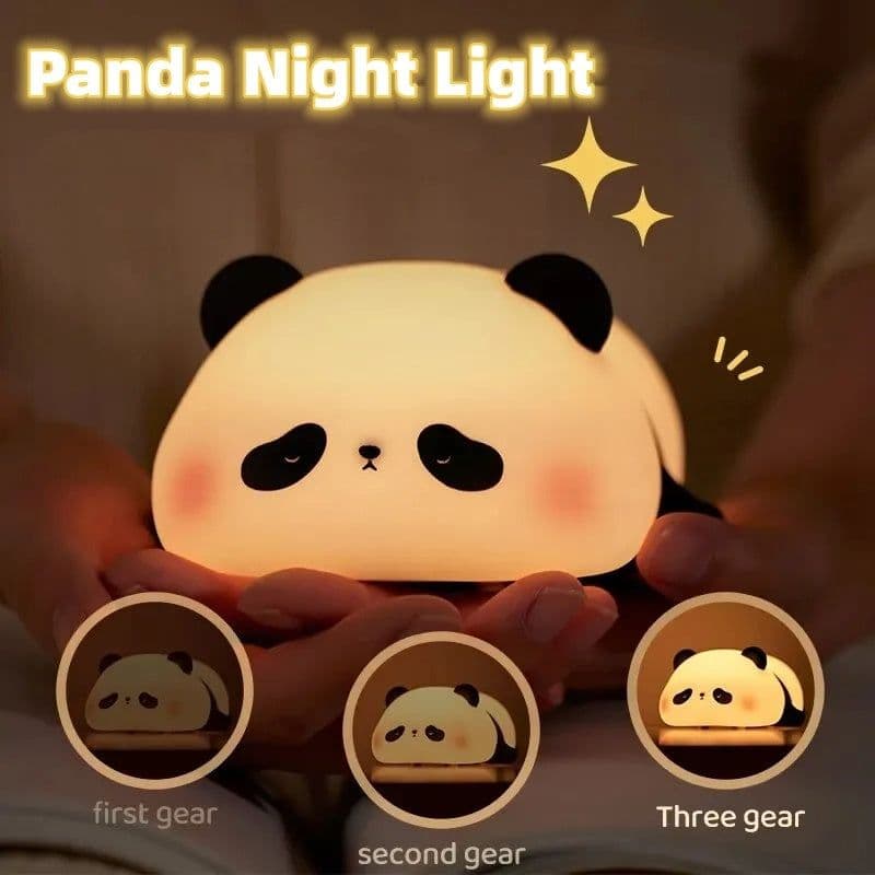 image-Panda Night Lights For Kids Cute Animal Silicone Timing Rechargeable Lamp Cartoon Panda Bedroom Decoration Kids Boys Girls Gift
