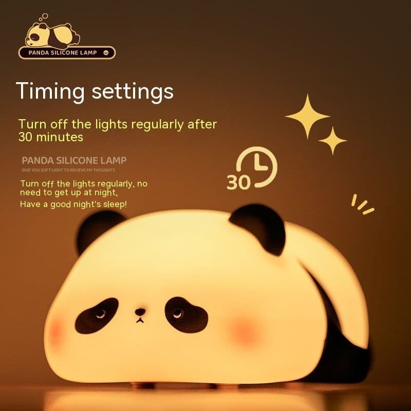 image-Panda Night Lights For Kids Cute Animal Silicone Timing Rechargeable Lamp Cartoon Panda Bedroom Decoration Kids Boys Girls Gift