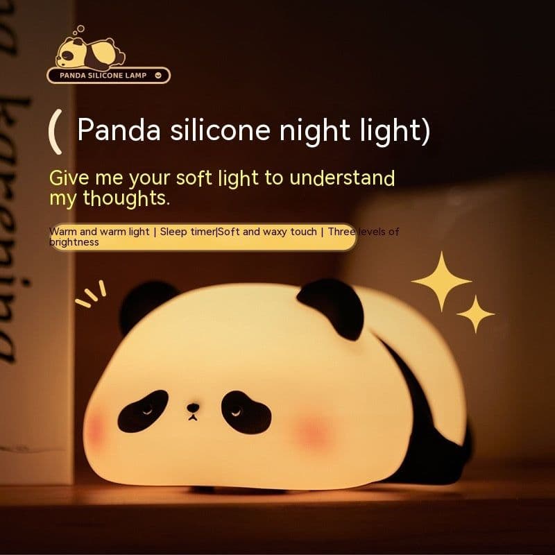 image-Panda Night Lights For Kids Cute Animal Silicone Timing Rechargeable Lamp Cartoon Panda Bedroom Decoration Kids Boys Girls Gift
