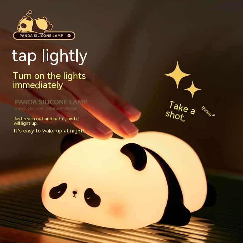 image-Panda Night Lights For Kids Cute Animal Silicone Timing Rechargeable Lamp Cartoon Panda Bedroom Decoration Kids Boys Girls Gift