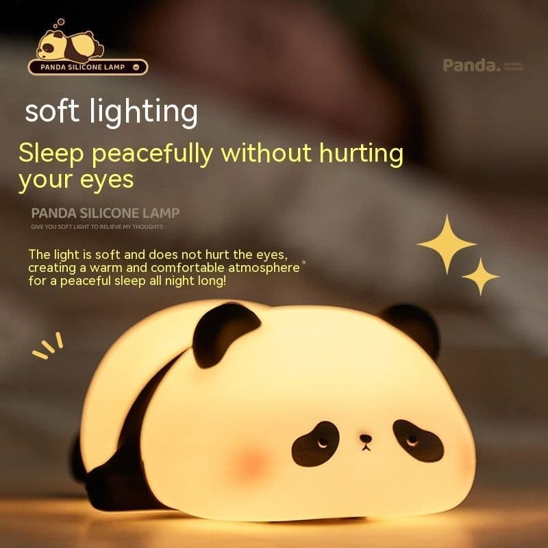 image-Panda Night Lights For Kids Cute Animal Silicone Timing Rechargeable Lamp Cartoon Panda Bedroom Decoration Kids Boys Girls Gift