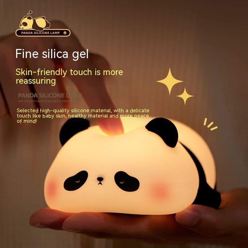 image-Panda Night Lights For Kids Cute Animal Silicone Timing Rechargeable Lamp Cartoon Panda Bedroom Decoration Kids Boys Girls Gift