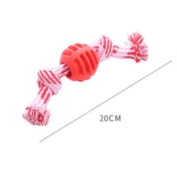 image-Dog Bite-resistant Teeth Cleaning Pets Toys Ball Double Knot Cotton Cord With Ball Dog Toy Teeth Grinding Toy Teeth Cleaning Pet Products
