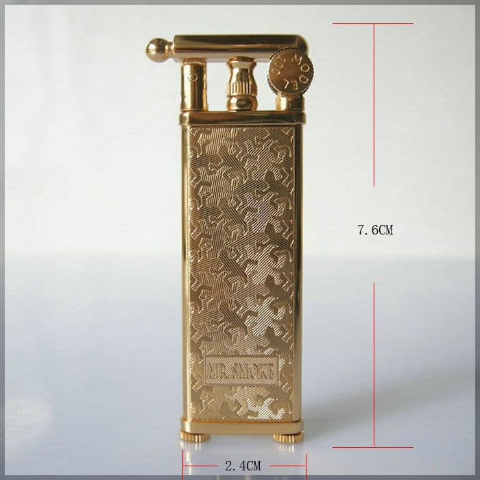 image-Ultra-thin Wall Lifting Slim Kerosene Lighter Pure Copper Personality Creative Grinder Retro Wholesale