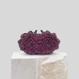 image-Hollow Flower Bag Portable Diamond Rhinestone Clutch
