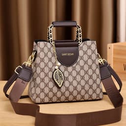 image-Women's Vintage Fashion Print Handbag