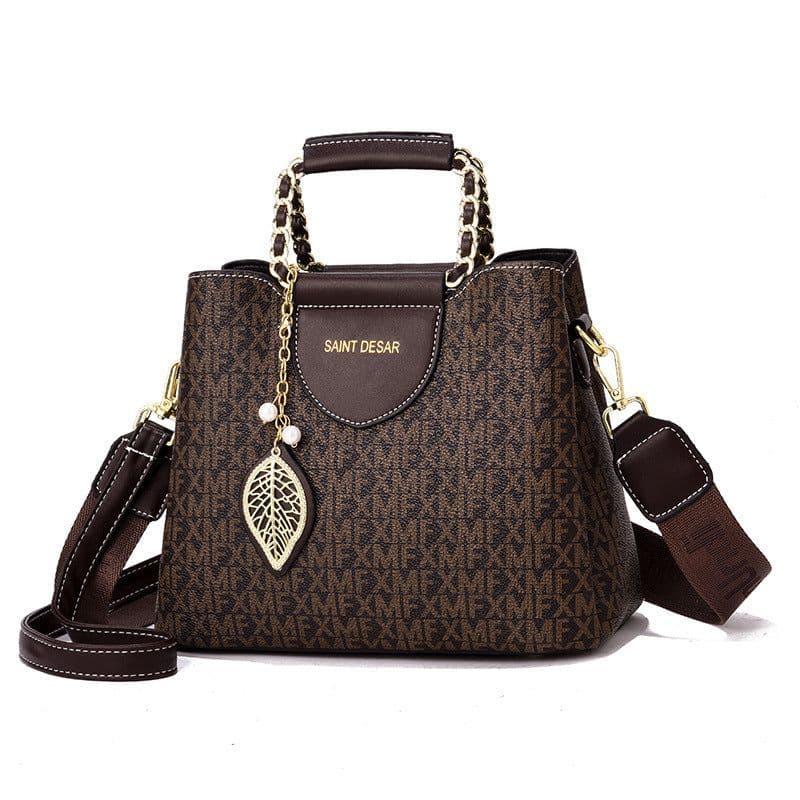image-Women's Vintage Fashion Print Handbag