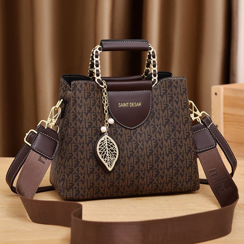image-Women's Vintage Fashion Print Handbag