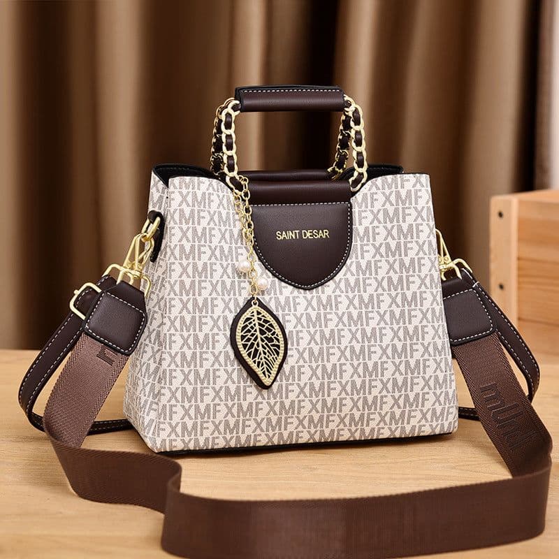 image-Women's Vintage Fashion Print Handbag