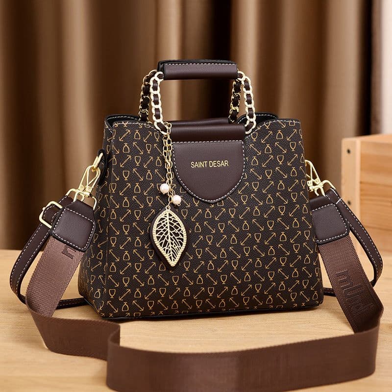 image-Women's Vintage Fashion Print Handbag