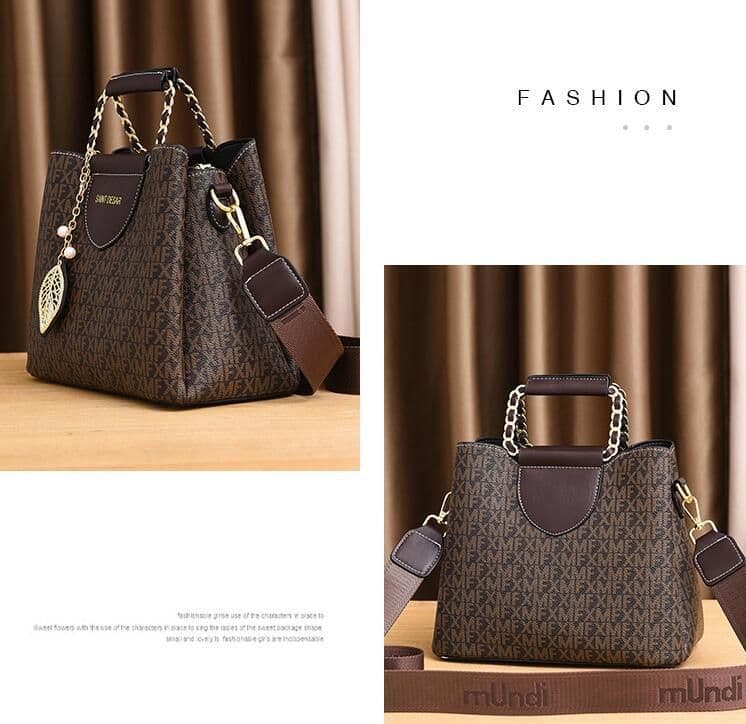 image-Women's Vintage Fashion Print Handbag