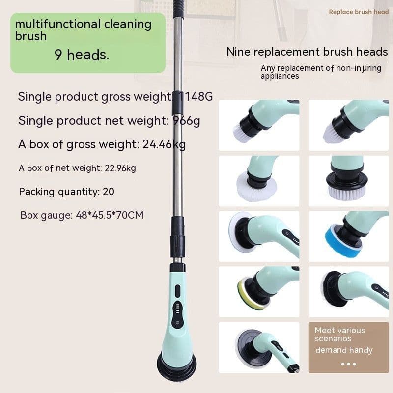image-Multifunctional Household Wireless Electric Cleaning Brush Toilet Kitchen Retractable Nine-in-one Portable