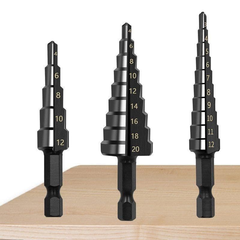 image-Black Three-piece Straight Slot Step Drill
